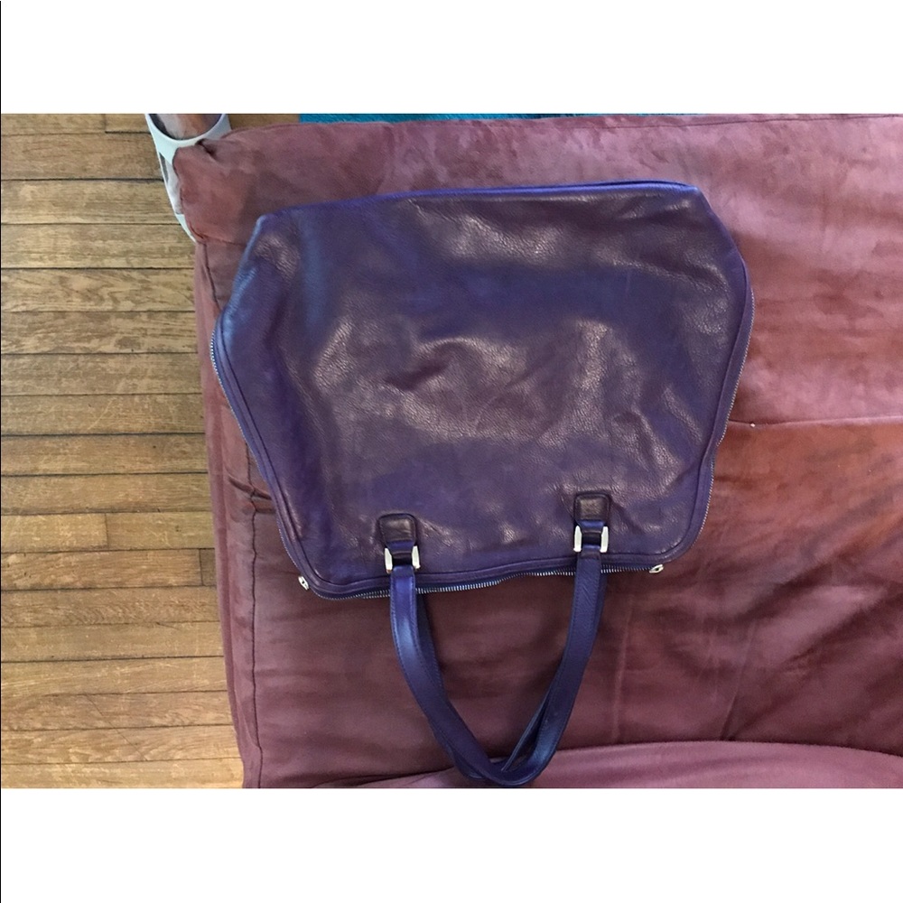 Large Italian  leather shoulder bag.